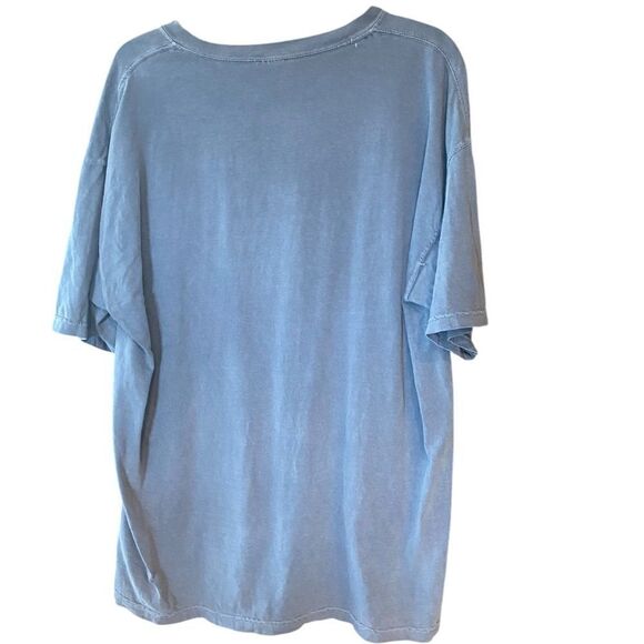 Comfort Colors Sz XL Blue Washed Cotton Large Guitar Band Music Design T-Shirt - Picture 3 of 6